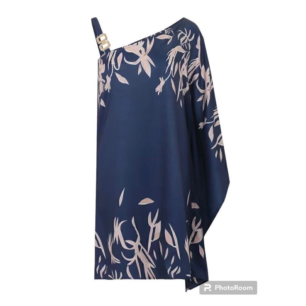 NEW SZ L BOHO FLORAL PRINT CHAIN STRAP DRESS - Picture 4 of 6